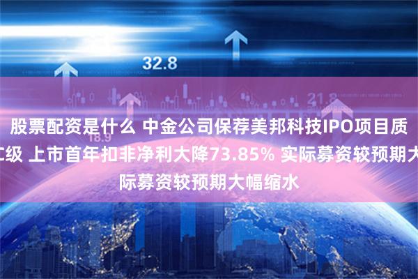 股票配资是什么 中金公司保荐美邦科技IPO项目质量评级C级 上市首年扣非净利大降73.85% 实际募资较预期大幅缩水