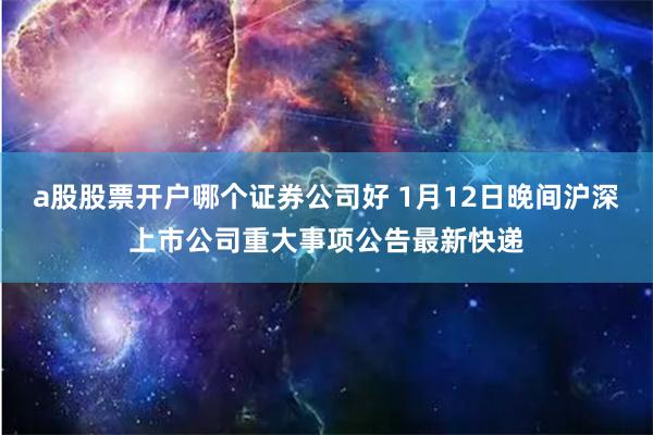 a股股票开户哪个证券公司好 1月12日晚间沪深上市公司重大事项公告最新快递